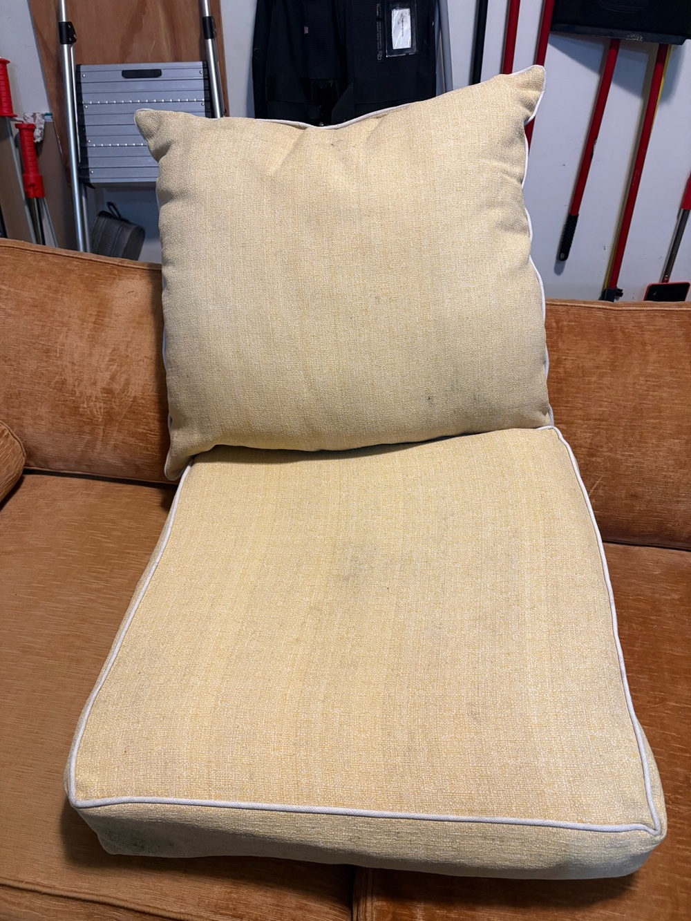 Neutral Yellow Accent Cushion Set by